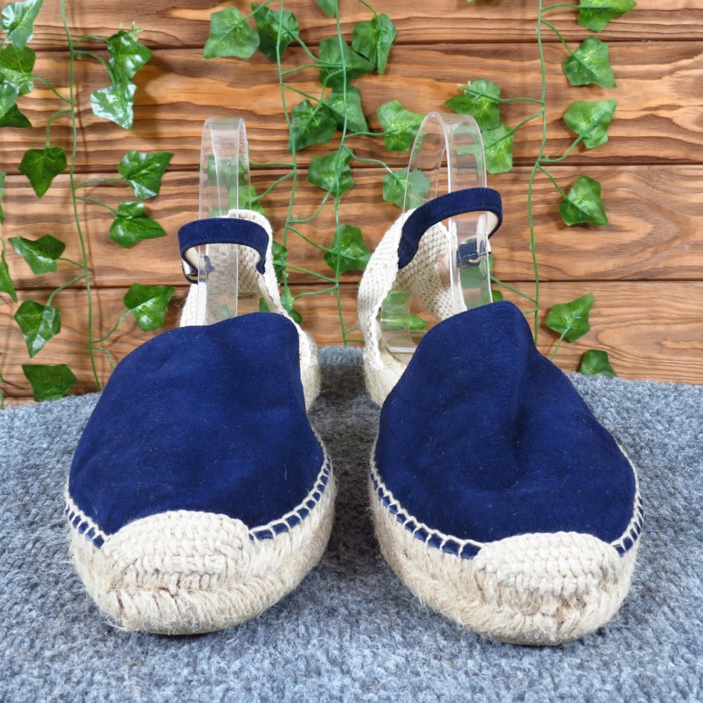 Boden Peggy Womens Espadrille Flat Size 40 Summer Navy Blue Suede Spain - Picture 2 of 9